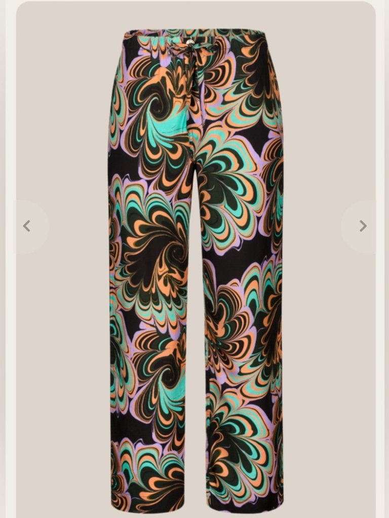 Untitled In Motion Intuition Pants Morpha Psychedelic Swirly Crepe Trousers S — image 5 of 7
